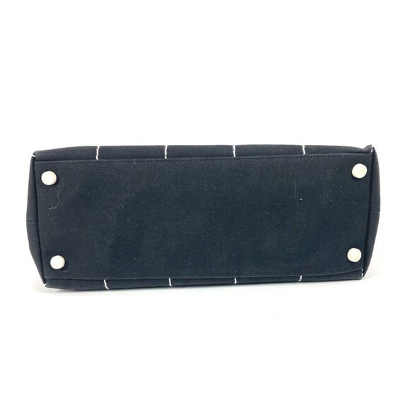 CHANEL Black Canvas Logo Shoulder Bag - Picture 5 of 16